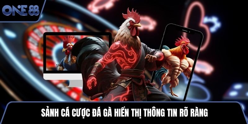 Sảnh cá cược đá gà hiển thị thông tin rõ ràng